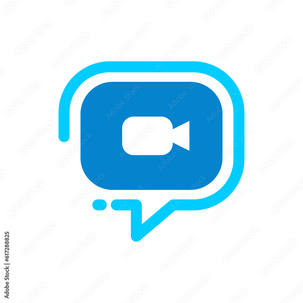 Modern video chat icon vector. minimalist call icon flat design isolated on white background Modern video chat icon vector. minimalist call icon flat design isolated on white background