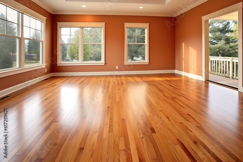 Empty living room with white wall in the background | Modern living room interior with white wall | Empty room with window in modern house,Generative AI