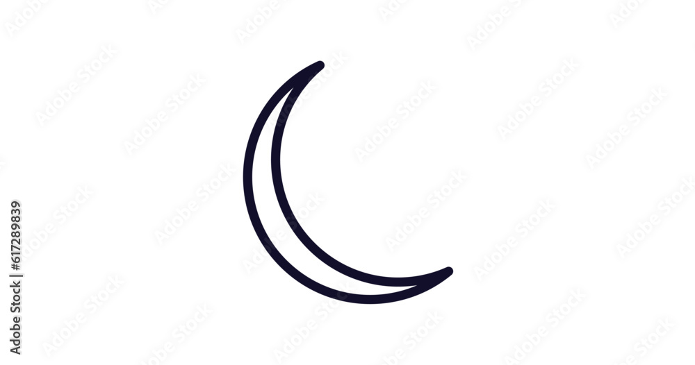 new moon icon. Thin line new moon icon from weather collection. Outline vector isolated on white background. Editable new moon symbol can be used web and mobile new moon icon. Thin line new moon icon from weather collection. Outline vector isolated on white background. Editable new moon symbol can be used web and mobile