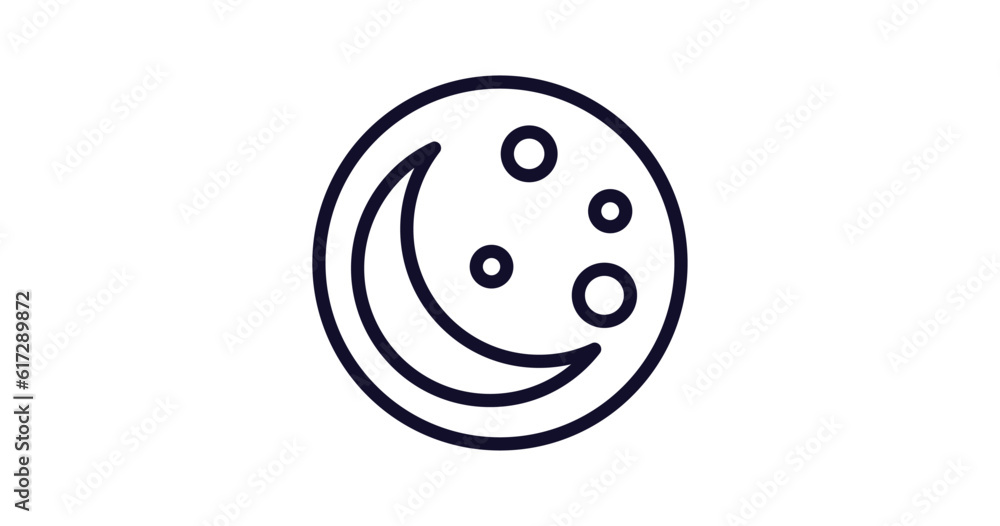 first quarter icon. Thin line first quarter icon from weather collection. Outline vector isolated on white background. Editable first quarter symbol can be used web and mobile first quarter icon. Thin line first quarter icon from weather collection. Outline vector isolated on white background. Editable first quarter symbol can be used web and mobile