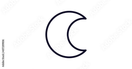 waxing moon icon. Thin line waxing moon icon from weather collection. Outline vector isolated on white background. Editable waxing moon symbol can be used web and mobile