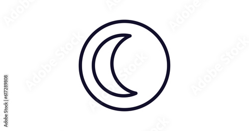 waning moon icon. Thin line waning moon icon from weather collection. Outline vector isolated on white background. Editable waning moon symbol can be used web and mobile
