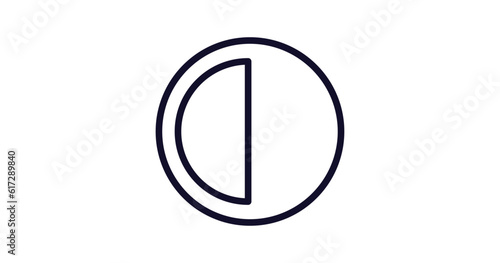 last quarter icon. Thin line last quarter icon from weather collection. Outline vector isolated on white background. Editable last quarter symbol can be used web and mobile