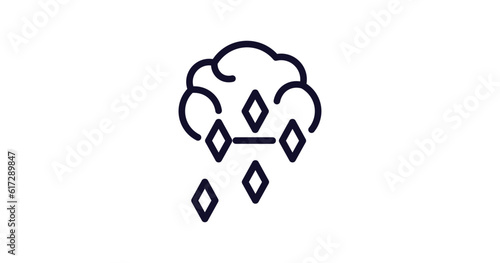 ice pellets icon. Thin line ice pellets icon from weather collection. Outline vector isolated on white background. Editable ice pellets symbol can be used web and mobile
