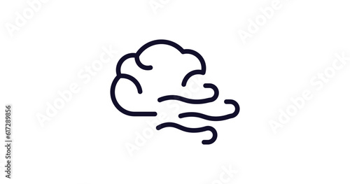gust icon. Thin line gust icon from weather collection. Outline vector isolated on white background. Editable gust symbol can be used web and mobile