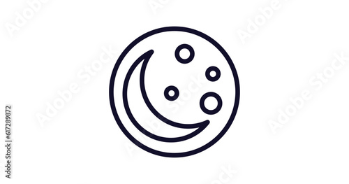 first quarter icon. Thin line first quarter icon from weather collection. Outline vector isolated on white background. Editable first quarter symbol can be used web and mobile