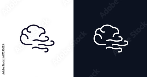 gust icon. Thin line gust icon from weather collection. Outline vector isolated on dark blue and white background. Editable gust symbol can be used web and mobile
