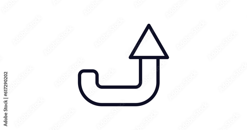 curved up arrow icon. Thin line curved up arrow icon from user interface collection. Outline vector isolated on white background. Editable curved up arrow symbol can be used web and mobile curved up arrow icon. Thin line curved up arrow icon from user interface collection. Outline vector isolated on white background. Editable curved up arrow symbol can be used web and mobile