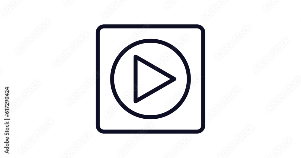 movie play button icon. Thin line movie play button icon from user interface collection. Outline vector isolated on white background. Editable movie play button symbol can be used web and mobile movie play button icon. Thin line movie play button icon from user interface collection. Outline vector isolated on white background. Editable movie play button symbol can be used web and mobile