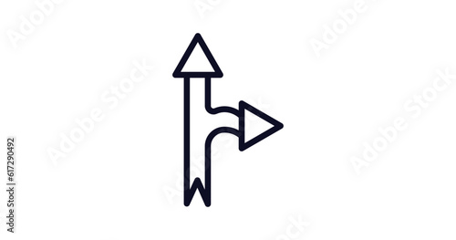 detour icon. Thin line detour icon from user interface collection. Outline vector isolated on white background. Editable detour symbol can be used web and mobile