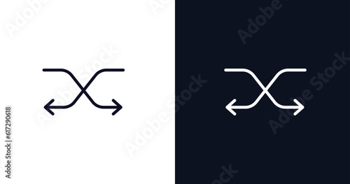 move content icon. Thin line move content icon from user interface collection. Outline vector isolated on dark blue and white background. Editable move content symbol can be used web and mobile