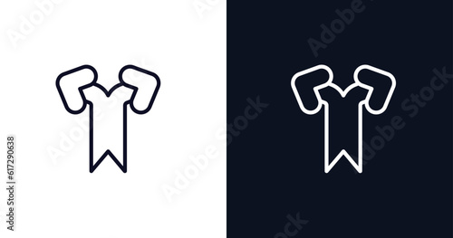 bifurcation signal icon. Thin line bifurcation signal icon from user interface collection. Outline vector isolated on dark blue and white background. Editable bifurcation signal symbol
