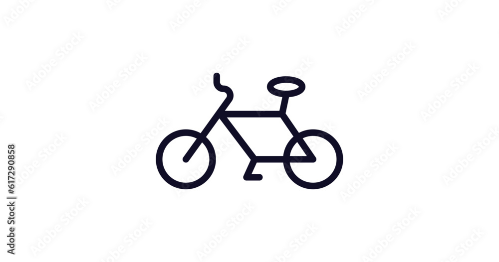 Fototapeta premium bicycle sign icon. Thin line bicycle sign icon from traffic signs collection. Outline vector isolated on white background. Editable bicycle sign symbol can be used web and mobile