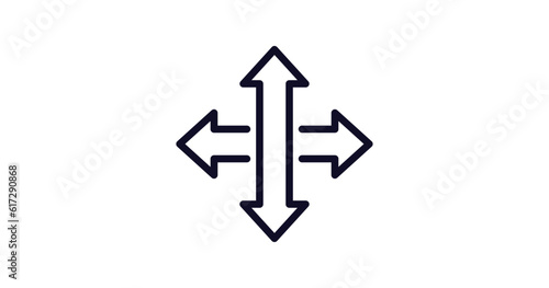 crossroads icon. Thin line crossroads icon from traffic signs collection. Outline vector isolated on white background. Editable crossroads symbol can be used web and mobile