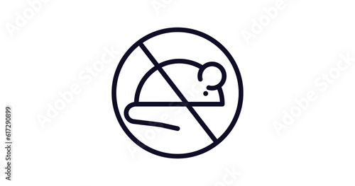 no rodents icon. Thin line no rodents icon from traffic signs collection. Outline vector isolated on white background. Editable no rodents symbol can be used web and mobile