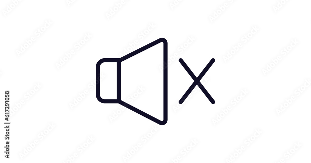 no sound icon. Thin line no sound icon from traffic signs collection
