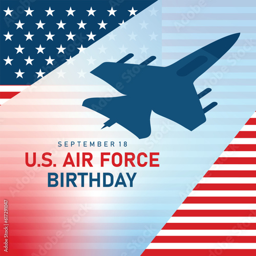 US Air Force Birthday. celebrate on September 18 every year, all across United States of America, modern background vector illustration for greeting card and banner