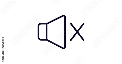 no sound icon. Thin line no sound icon from traffic signs collection. Outline vector isolated on white background. Editable no sound symbol can be used web and mobile