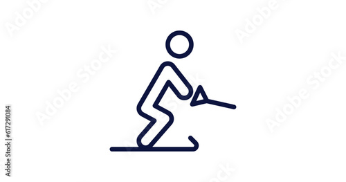 waterski icon. Thin line waterski icon from summer collection. Outline vector isolated on white background. Editable waterski symbol can be used web and mobile