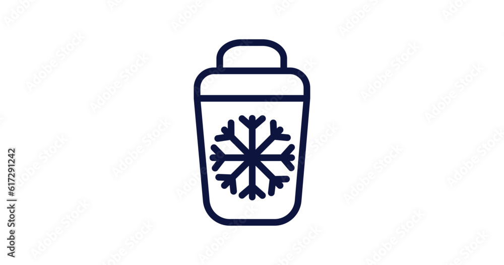 portable fridge icon. Thin line portable fridge icon from summer collection. Outline vector isolated on white background. Editable portable fridge symbol can be used web and mobile