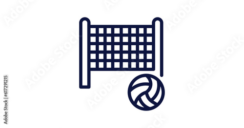 beach volleyball icon. Thin line beach volleyball icon from summer collection. Outline vector isolated on white background. Editable beach volleyball symbol can be used web and mobile