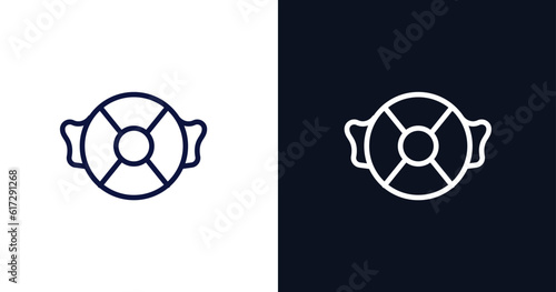 life guard icon. Thin line life guard icon from summer collection. Outline vector isolated on dark blue and white background. Editable life guard symbol can be used web and mobile