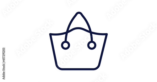 beach bag icon. Thin line beach bag icon from summer collection. Outline vector isolated on white background. Editable beach bag symbol can be used web and mobile