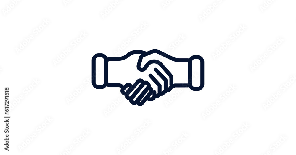 handshake icon. Thin line handshake icon from strategy collection. Outline vector isolated on white background. Editable handshake symbol can be used web and mobile handshake icon. Thin line handshake icon from strategy collection. Outline vector isolated on white background. Editable handshake symbol can be used web and mobile