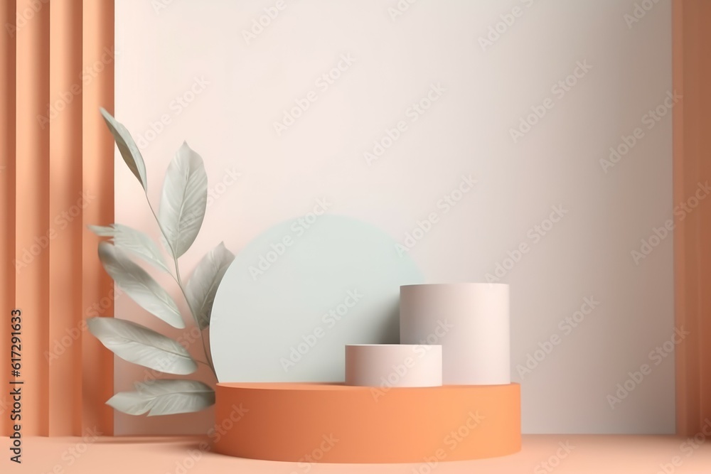 Empty space podium pastel. Generate Ai Empty space podium pastel. Generate Ai