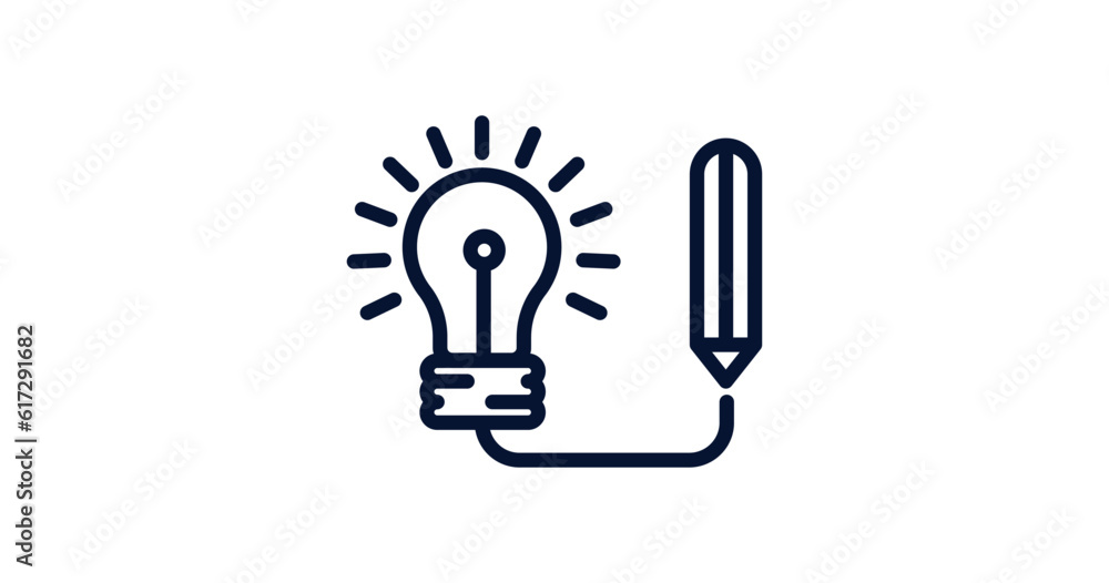 creative icon. Thin line creative icon from strategy collection. Outline vector isolated on white background. Editable creative symbol can be used web and mobile