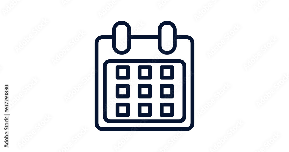 calendar icon. Thin line calendar icon from strategy collection. Outline vector isolated on white background. Editable calendar symbol can be used web and mobile calendar icon. Thin line calendar icon from strategy collection. Outline vector isolated on white background. Editable calendar symbol can be used web and mobile