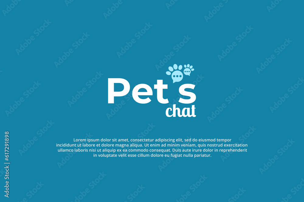 logo pet chat message illustration