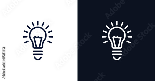 creativity icon. Thin line creativity icon from strategy collection. Outline vector isolated on dark blue and white background. Editable creativity symbol can be used web and mobile