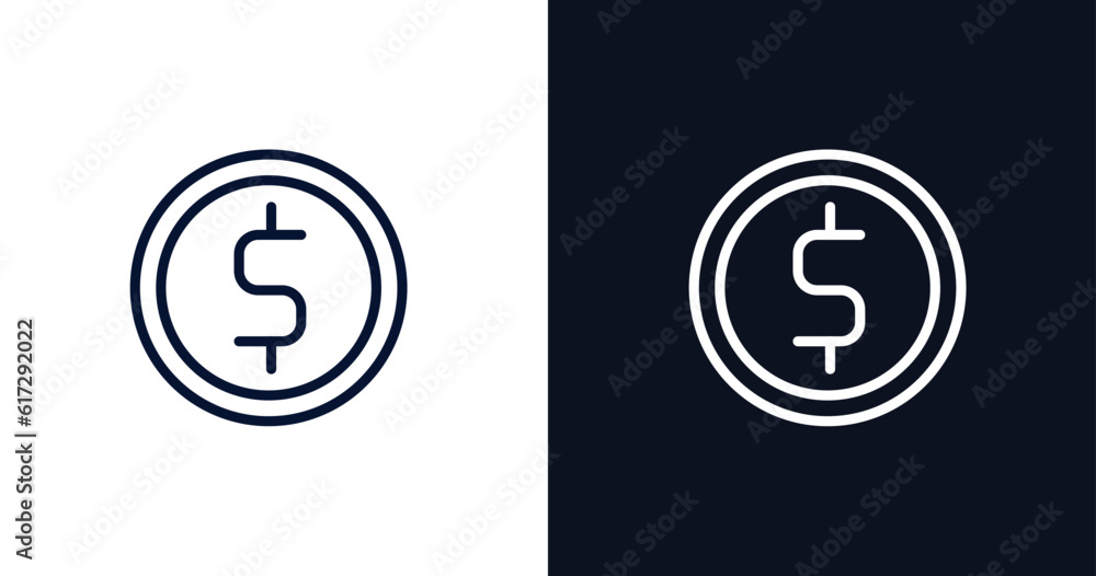 money icon. Thin line money icon from strategy collection. Outline ...