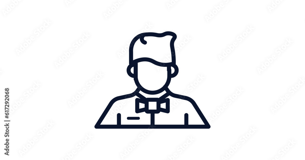 waiter working icon. Thin line waiter working icon from people collection. Outline vector isolated on white background. Editable waiter working symbol can be used web and mobile waiter working icon. Thin line waiter working icon from people collection. Outline vector isolated on white background. Editable waiter working symbol can be used web and mobile