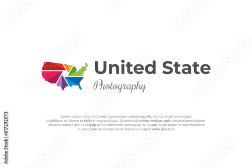 logo usa map shape colorful rainbow lens camera photography