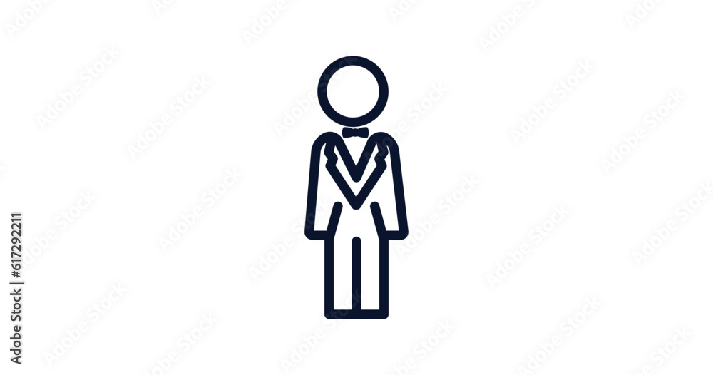 bestman icon. Thin line bestman icon from people collection. Outline vector isolated on white background. Editable bestman symbol can be used web and mobile bestman icon. Thin line bestman icon from people collection. Outline vector isolated on white background. Editable bestman symbol can be used web and mobile