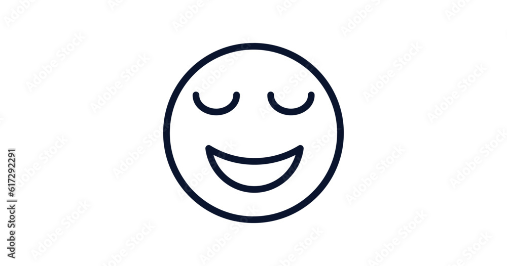 relieved smile icon. Thin line relieved smile icon from people collection. Outline vector isolated on white background. Editable relieved smile symbol can be used web and mobile