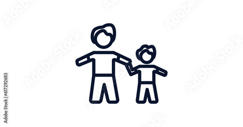 hand of an adult icon. Thin line hand of an adult icon from people collection. Outline vector isolated on white background. Editable hand of an adult symbol can be used web and mobile