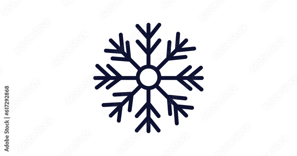 big snowflake icon. Thin line big snowflake icon from nature collection. Outline vector isolated on white background. Editable big snowflake symbol can be used web and mobile