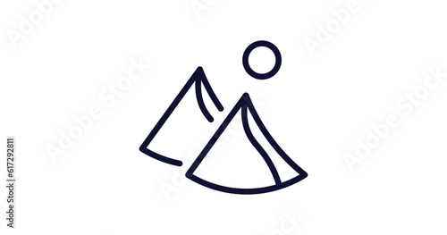 dune icon. Thin line dune icon from nature collection. Outline vector isolated on white background. Editable dune symbol can be used web and mobile