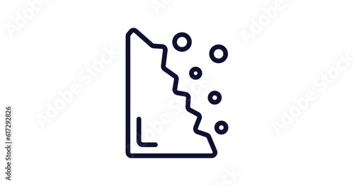 falling debris icon. Thin line falling debris icon from nature collection. Outline vector isolated on white background. Editable falling debris symbol can be used web and mobile