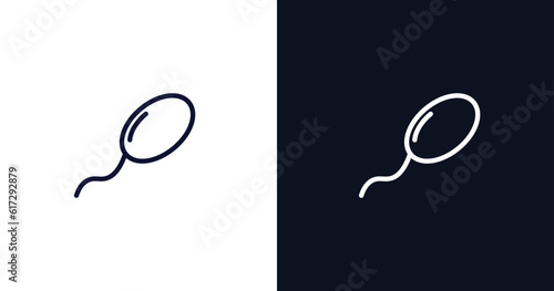 fertilize clinic icon. Thin line fertilize clinic icon from nature collection. Outline vector isolated on dark blue and white background. Editable fertilize clinic symbol can be used web and mobile