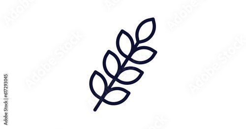 briar leaf icon. Thin line briar leaf icon from nature collection. Outline vector isolated on white background. Editable briar leaf symbol can be used web and mobile