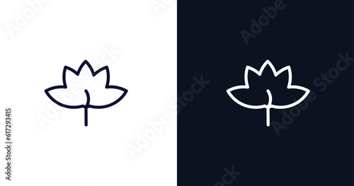 liquidambar leaf icon. Thin line liquidambar leaf icon from nature collection. Outline vector isolated on dark blue and white background. Editable liquidambar leaf symbol can be used web and mobile