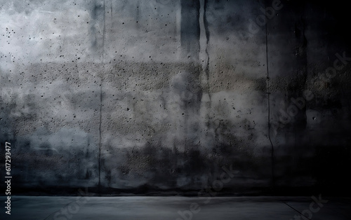 Grunge concrete wall with smoke. Dirty grunge background. Generative AI