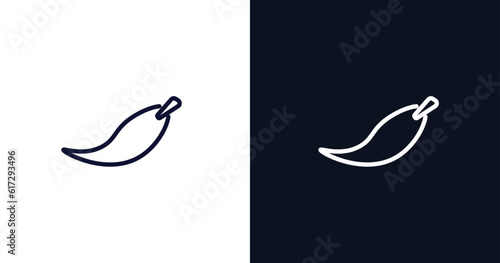 falcate icon. Thin line falcate icon from nature collection. Outline vector isolated on dark blue and white background. Editable falcate symbol can be used web and mobile