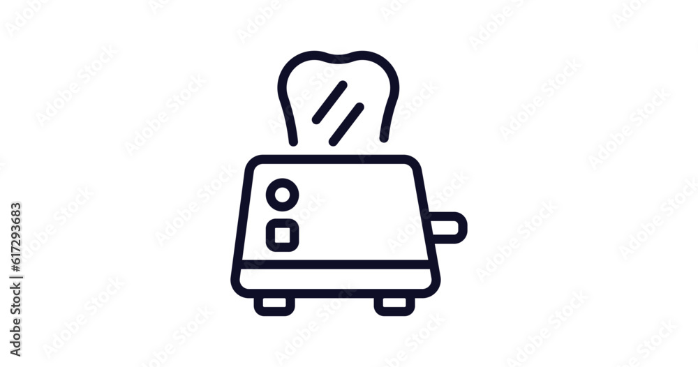 toaster icon. Thin line toaster icon from kitchen collection. Outline vector isolated on white background. Editable toaster symbol can be used web and mobile toaster icon. Thin line toaster icon from kitchen collection. Outline vector isolated on white background. Editable toaster symbol can be used web and mobile