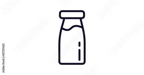 milk icon. Thin line milk icon from kitchen collection. Outline vector isolated on white background. Editable milk symbol can be used web and mobile