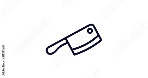 cleaver icon. Thin line cleaver icon from kitchen collection. Outline vector isolated on white background. Editable cleaver symbol can be used web and mobile